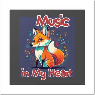 Smiling Musical Fox Posters and Art